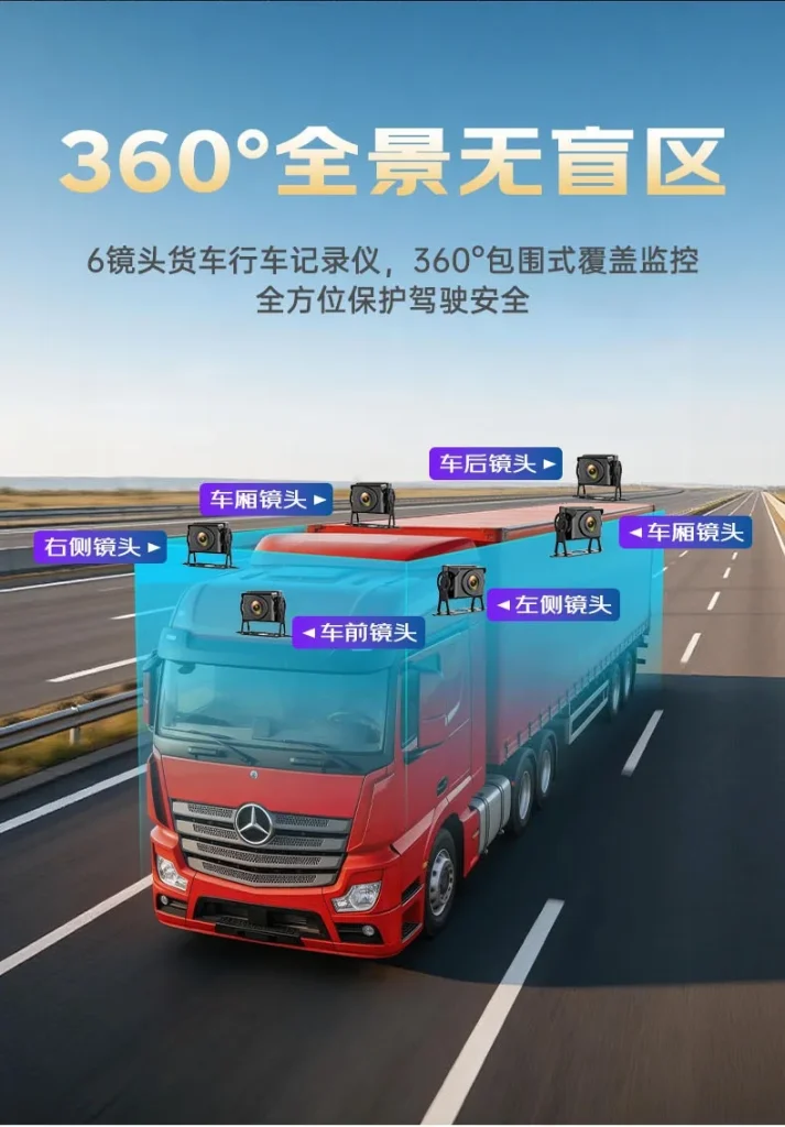 多路高清摄像头货车盲区监测记录仪